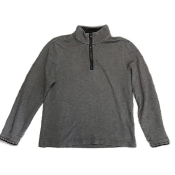 Banana Republic Gray-Blue Heathered 1/4 Zip LS Pullover Sweatshirt Size M - Picture 11 of 12